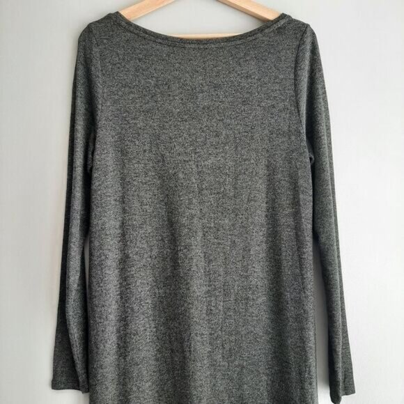 REITMANS Tunic Dress Side Slits Fine Knit Sweater Knee Length Grey Sz M - Picture 8 of 11